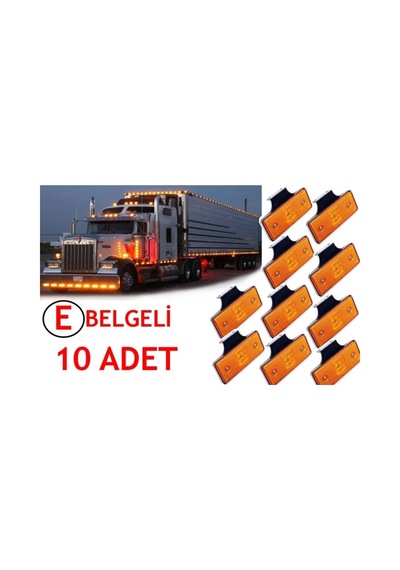 Ahmet Otomotiv 10 Adet Side Marker Led Lamba Sarı 12v-24v