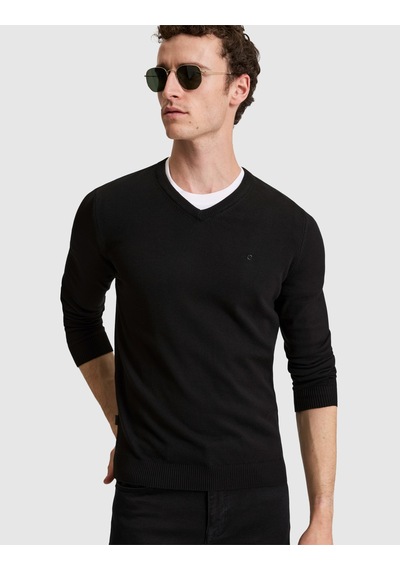 Pierre Cardin Siyah Slim Fit Basic Kazak 50315510-vr046