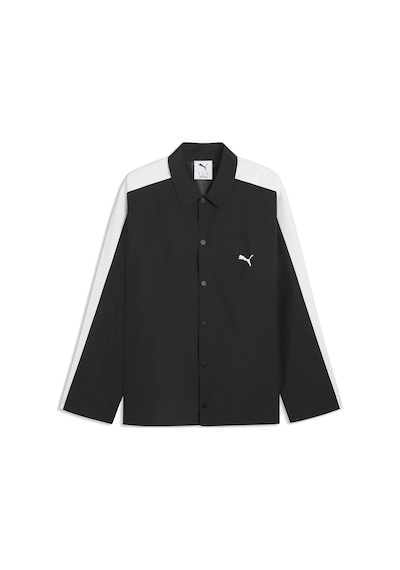 Puma T7 Relaxed Woven Erkek Siyah Günlük Stil Gömlek 63836201