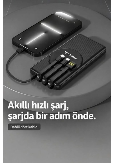 Premium Akıllı Cihaz Cep Bataryası Taşınabilir Batarya 10000 Mah Magsafe Trm-1014 Siyah Çok Renkli