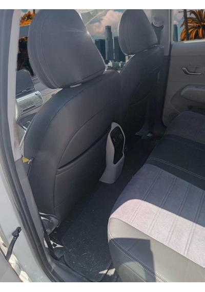 Hyundai Kona-özel Dikim- K.gri Taytüyü - Siyah Deri