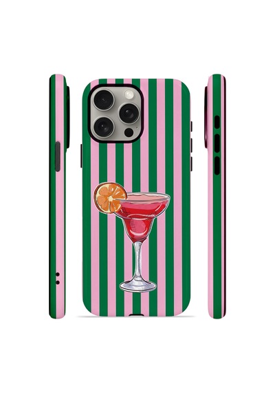 Apple iPhone Uyumlu 15 Pro Max Vorian Çift Katmanlı Magsafe Kılıf Pink Citrus Cocktail