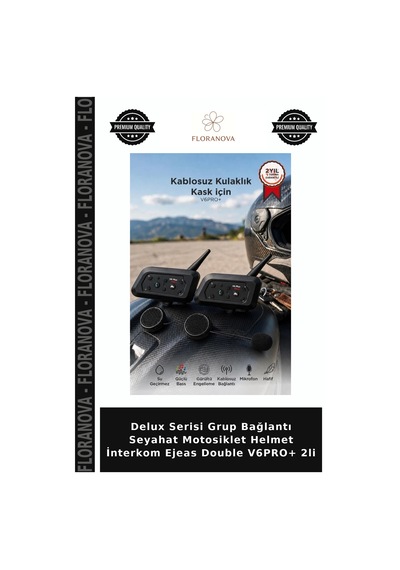 Delux Serisi Grup Bağlantı Seyahat Motosiklet Helmet İnterkom Ejeas Double V6pro+ 2li