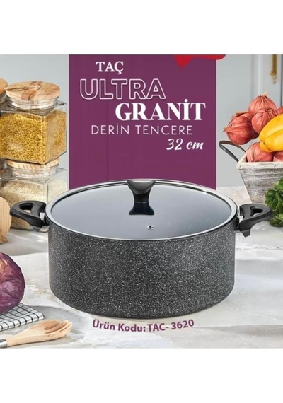 Taç Ultra 32 Cm Derin Granit Tencere Outlet