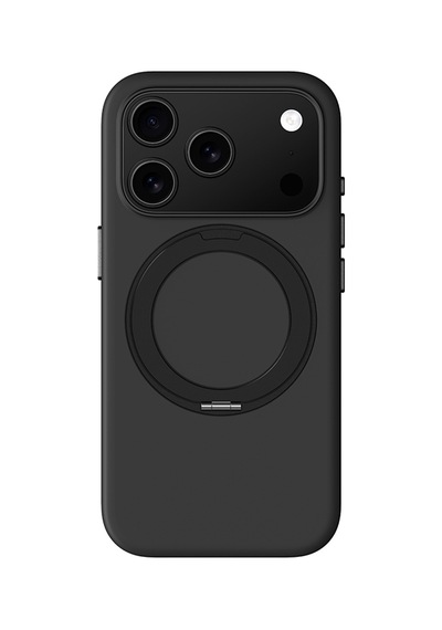 Apple Uyumlu iPhone 17 Pro Max Amazingthing Cloudie Magspin 360 Derece Standlı M-safe Kılıf Siyah Siyah