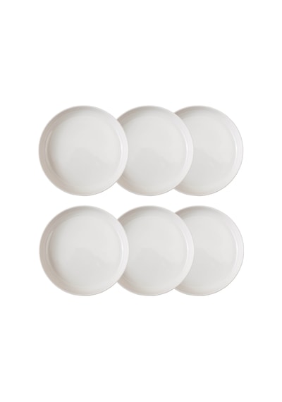 Mudo Home Ephesus Whıte Çukur Tabak Seti 22cm - 6lı Beyaz