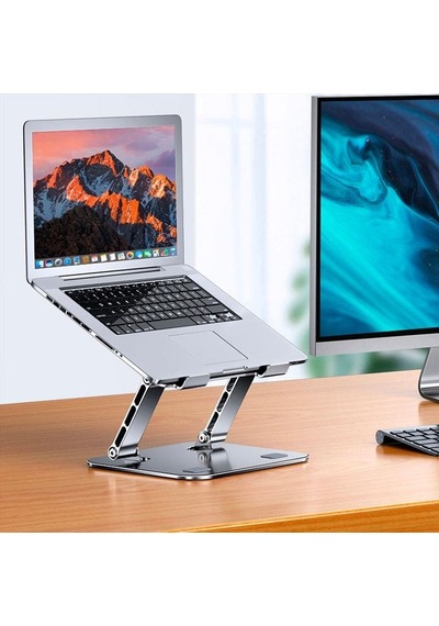 Coofbe Aluminyum Katlanabilir Yükseklik Ayarlı Kaydırmaz Taşınabilir Laptop Apple Uyumlu MacBook Notebook Standı