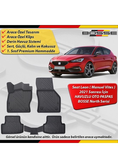 Seat Leon Paspas Araca Özel Manuel Vites 2021 Sonrası Derin Havuzlu Bosse North Serisi