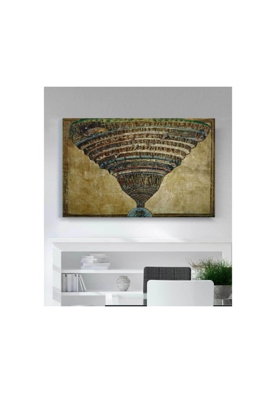 Stellastore Sandro Botticelli Cehennemin Haritası Ilahi Komedyadan Kanvas Tablo, 60 X 90