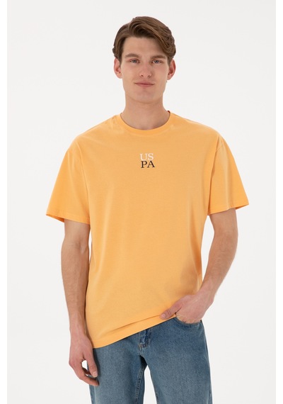 U.S. Polo Assn. Erkek Comfort Fit Bisiklet Yaka Turuncu Tişört 50306450-VR202