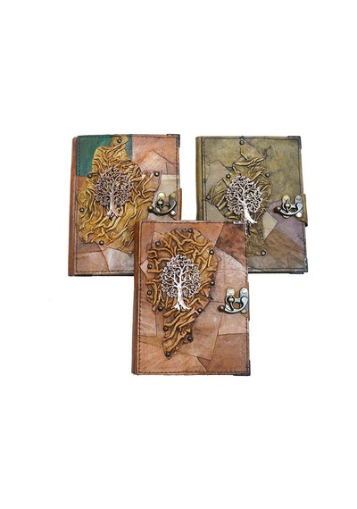 Deri Defter / Naturel - L