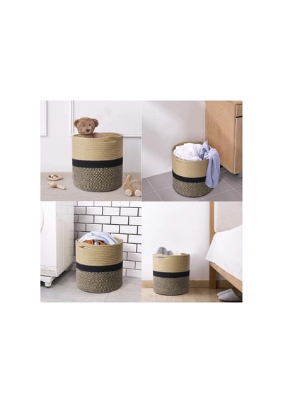 Dekoratif Jüt Hasır Saksılık Havluluk Organizer 20x20 Cm Kahverengi Kahverengi