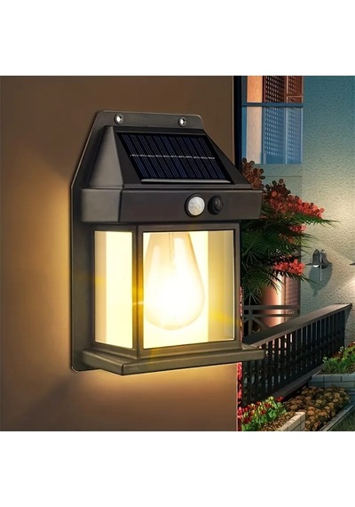 Güneş Enerjili Sensörlü Duvar Lambası