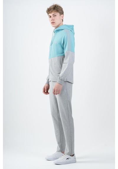 Maraton Sportswear Comfort Erkek Kapşonlu Dar Paça Reglan Kol Basic Turkuaz Eşofman Takımı 22309-turkuaz Turkuaz