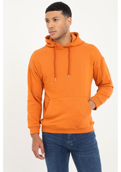 Dufy Erkek Regular Fit Kapüşonlu Kiremit Sweatshirt-19458