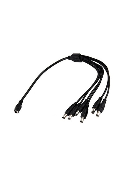Wozlo Dc 12v 6 Port Power Jak Jack Çoklayıcı Kablo 6 Erkek/1 Dişi Uç - 40cm