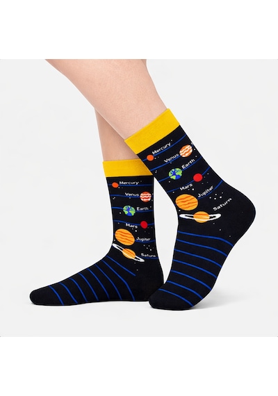 Carnaval Socks Gezegenler Desenli Renkli Çorap Çok Renkli