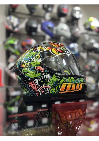 Mts 801 Azure Kapalı Kask Turuncu - Yeşil