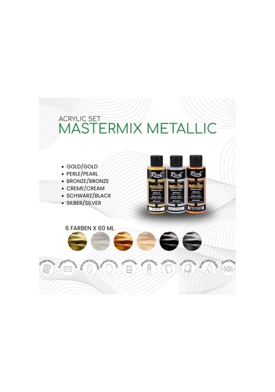 Lexroo Mastermix Akrilik Boya 60 Cc 6 Lı Metalik Renkler