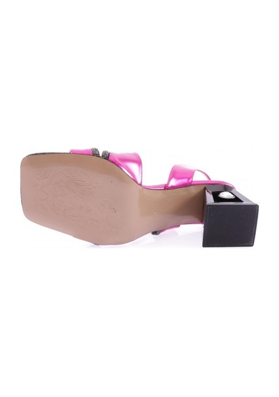 Dgn 619-23y Kadin Kristal Taşli Topuklu Sandalet 619-1922-R13856 Fuşya