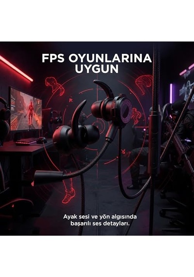 Rm-k21 Superb 3,5mm Gaming Siyah Kulak İçi Mikrofonlu Kulaklık Standart