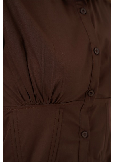 Bigdart 20231 Slim Fit Poplin Gömlek - Kahverengi