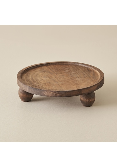 Bella Maison Wooden Ahşap Yuvarlak Sunum Standı Naturel 25 CM