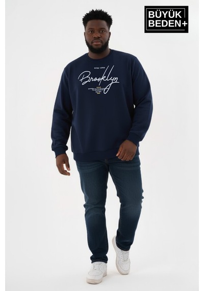 Süperlife Erkek Büyük Beden El Yazılı Brooklyn Baskılı Bisiklet Yaka İnce Sweatshirt Spr26bsw956-6 Lacivert Süperlife Erkek Büyük Beden El Yazılı Brooklyn Baskılı Bisiklet Yaka İnce Sweatshirt Spr26bsw956-6 Lacivert