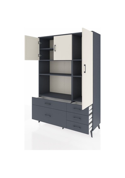 Hyperion Dolap 7 Raflı 5 Çekmeceli 3 Kapaklı 132x44x195 Antrasit-aytaşı/antrasit Aytası/antrasıt Hyperion Dolap 7 Raflı 5 Çekmeceli 3 Kapaklı 132x44x195 Antrasit-aytaşı/antrasit Aytası/antrasıt