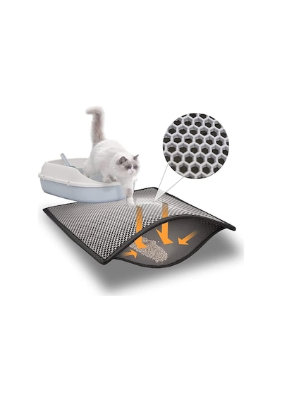 Elekli Kedi Kumu Paspası Küçük Boy Gri