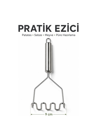 Patates Ezici Paslanmaz Çelik Sebze Meyve Püre Aparatı 9 Cm