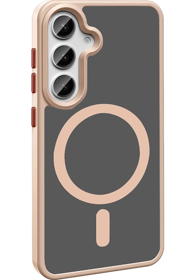 Zore Galaxy S25 Plus Kılıf M-safe Şarj Özellikli Mat Arka Yüzey Nvth Sio Kapak - Rose Gold Altın
