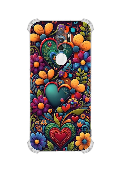 Printify Oppo A9 2020 İle Uyumlu Düşlerin Dansı Serisi Çiçeklerin Dansı Tasarımlı Uv Baskılı Köşe Korumalı Antişok Kılıf Şeffaf