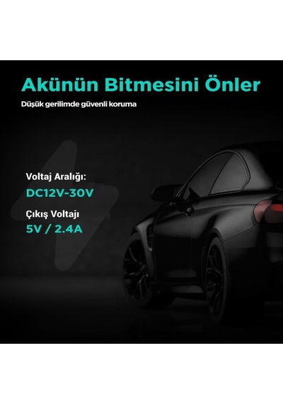 G300h Pro/hk30 Pro Araç İçi Kamera 24 Saat Park Modu Kiti Akü Bağlantı Kablosu Micro Usb