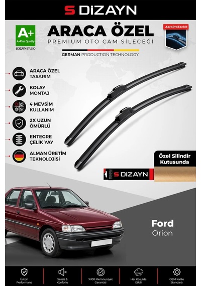 S-dizayn Ford Orion Ön Cam Silecek Seti 1990-1993 Premium Araca Özel 50-50 Cm A+ Kalite Aocs-1842