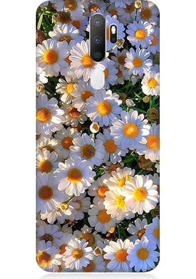 Oppo A5 2020 Uyumlu Silikon Kılıf Beyaz Papatyalar