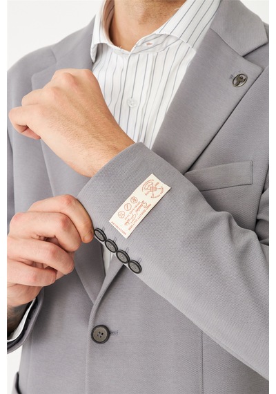 Gri Klasik Kesim Blazer Ceket Gri