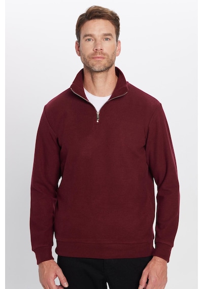 Tudors Unisex Relax Fit Rahat Kesim Pamuklu Yarım Fermuarlı Bordo Dik Yaka Sweatshirt-31977 Bordo Tudors Unisex Relax Fit Rahat Kesim Pamuklu Yarım Fermuarlı Bordo Dik Yaka Sweatshirt-31977 Bordo