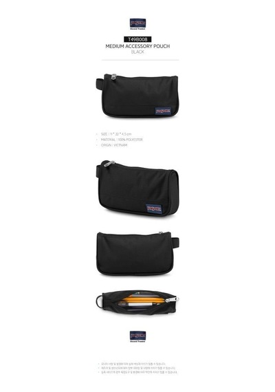 Jansport Medium Accessory Pouch Black Siyah Kalem Kutusu Ek0a5baf