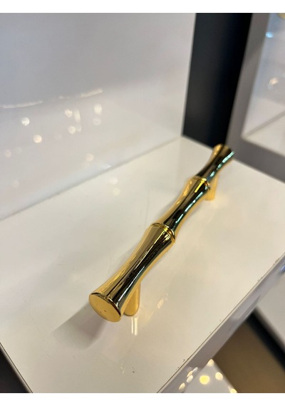 Lüx Bambu Metal Kulp 96mm Altın Dolap Kapak Modern Çekmece Mobilya Tv Ünite Komidin Vestiyer Gold Altın