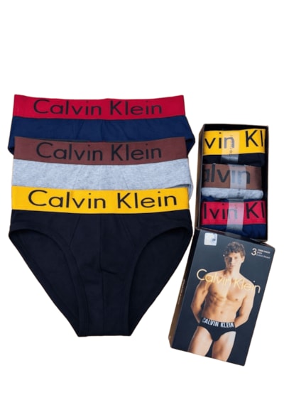 Calvin Klein 3" Lü Erkek Slip Boxer Set Fit Kalıp Antrasit - Gri - Siyah