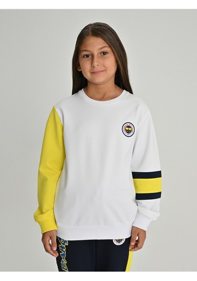 Fenerium Çocuk Trıbun 6 Renk Logolu Sweat BEYAZ
