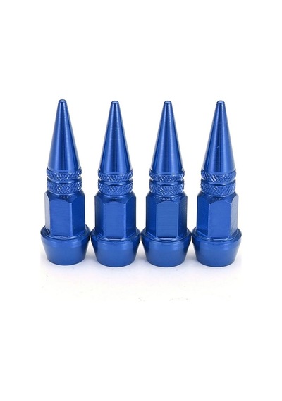 Alüminyum Sivri Sibop Kapağı 4'lü Mavi Sibob Kapağı 45mm