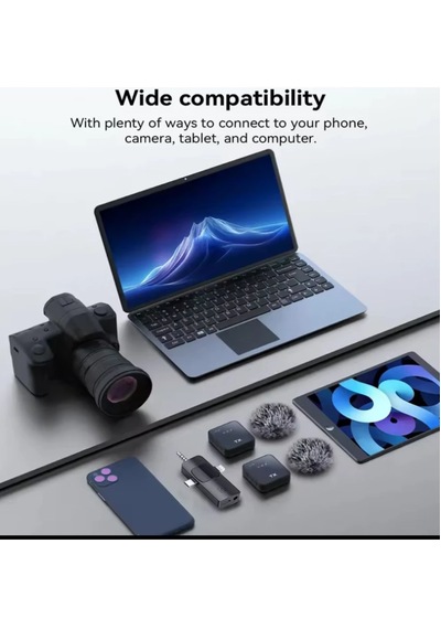 Kablosuz Yaka Mikrofonu Tip-c Android Kamera Apple Uyumlu iPhone Stüdyo Mikrof