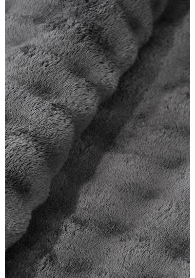 2 Li Peluş Bubble Banyo Paspas Seti 60x100+50x60 Cm Kaymaz Lateks Taban, Yumuşak Yüzey, Yıkanabilir Antrasit