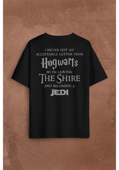 Star Wars Jedi I Never My Acceptance Letter Sırt Ön Baskılı Oversize Tişört Unisex T-shirt 001