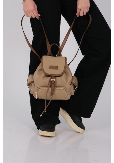 Silver Polo Sp1207 Kadın Sırt Çantası Saten Vizon-camel
