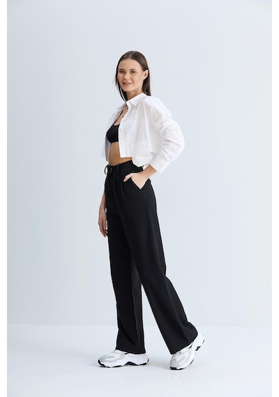 Sortie Collection Rahat Kesim Klasik Model Kumaş Pantolon Siyah-siyah Siyah