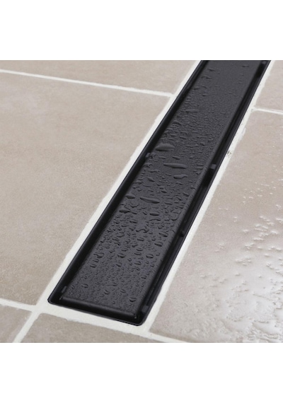 Sukar Line 6 Siyah Plain 50cm Izgaralı Duş Kanalı 1156-1035000-31