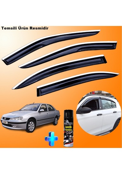 Peugeot 406 Mügen Cam Rüzgarlığı Abs Nikelaj Krom Cam Rüzgarlığı 1995-2005 + Ebrayn Lastik Parlatıcı